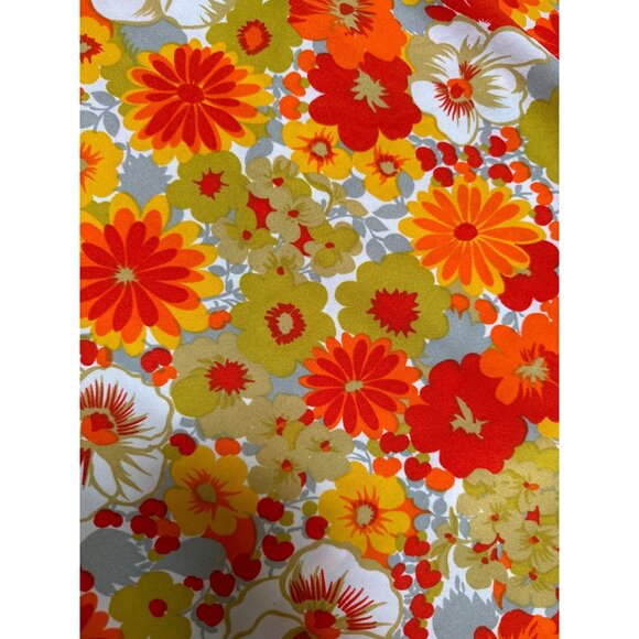 Vintage 70s Floral Button-Up Shirt Long Sleeve Bright Retro Disco Style Ski Shir - Picture 6 of 12